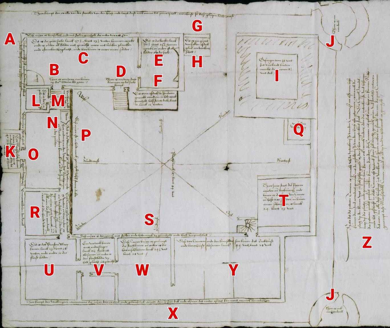 Plattegrond kasteel Bredevoort, 1562