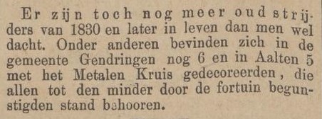 Dragers Metalen Kruis, Aalten - Zutphensche Courant, 08-10-1890