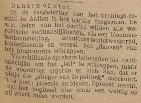 Dansen of niet - Zutphensche Courant, 22-01-1898