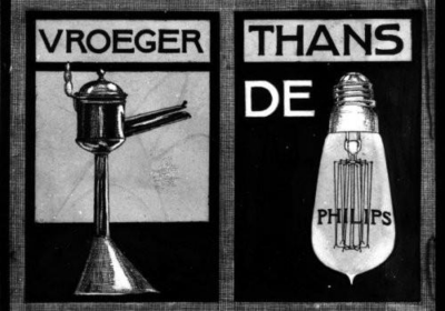 Gloeilamp-reclame van Philips