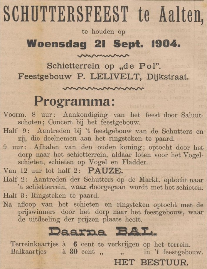 Schuttersfeest Aalten - Aaltensche Courant, 17-09-1904