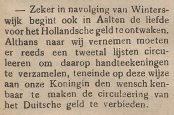 Hollands, Duits geld - Aaltensche Courant, 26-11-1910