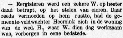 Veldwachter Heersink - Graafschapbode, 12-09-1891