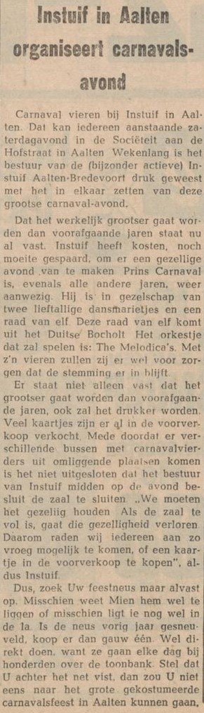 Carnavalsavond, Aalten - Nieuwe Winterswijksche Courant, 21-02-1968
