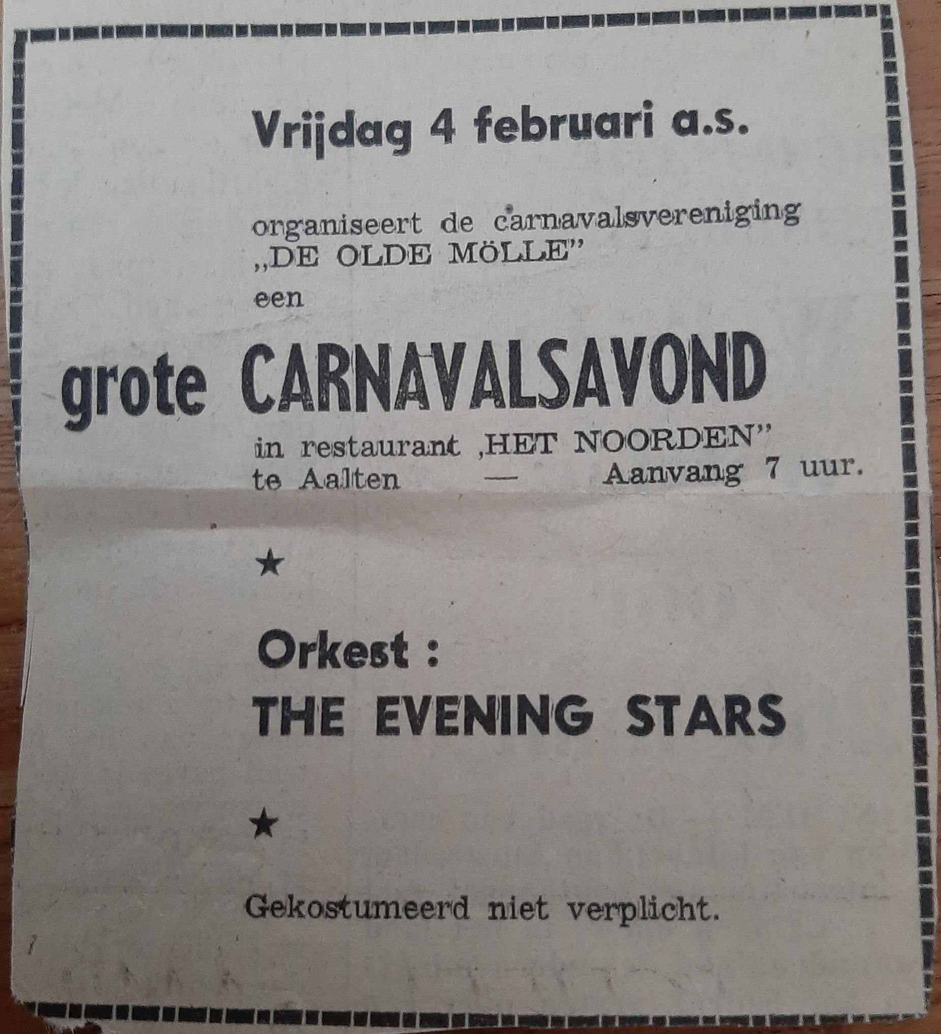 Carnavalsavond 'De Olde Mölle' Aalten, 1966