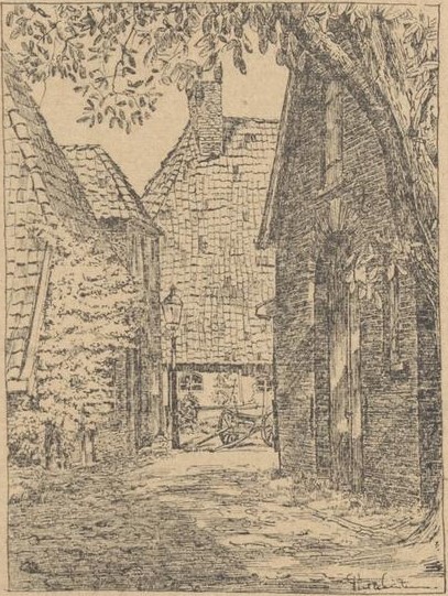 Oud hoekje in Bredevoort (Piet te Lintum) - De Graafschapper, 07-06-1948