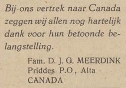 D.J.G. Meerdink, Canada - Aaltensche Courant, 18-10-1949