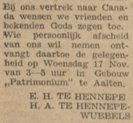 Te Hennepe-Wubbels, Aalten, Canada - De Graafschapper, 13-11-1948
