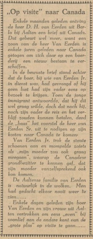 Van Eerden, Canada - Dagblad Tubantia, 24-04-1951