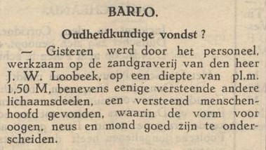 Schedel gevonden, Barlo - Aaltensche Courant, 21-04-1939