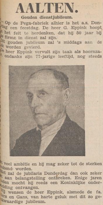 Eppink, PEGA - Aaltensche Courant, 07-02-1950