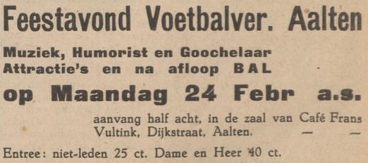 Café Frans Vultink - Aaltensche Courant, 18-02-1936