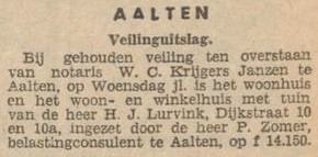 Dijkstraat 10/10a, Aalten - Zutphens Dagblad, 04-02-1954