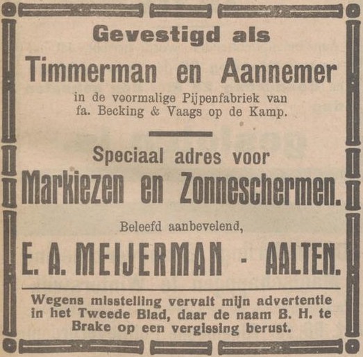 Hoekstraat 8, Aalten (Meijerman) - Aaltensche Courant, 22-05-1931