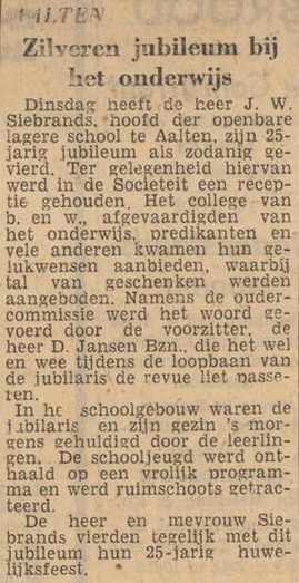 Jubileum Siebrands - Tubantia, 22-01-1958