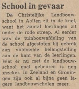 Landbouwschool, Aalten - Nieuwe Winterswijksche Courant, 07-02-1973