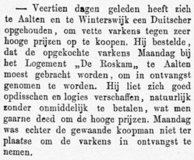 Logement De Roskam, Aalten - Graafschapbode, 03-12-1881