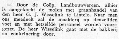 Molen, Lintelo - Graafschapbode, 30-01-1939
