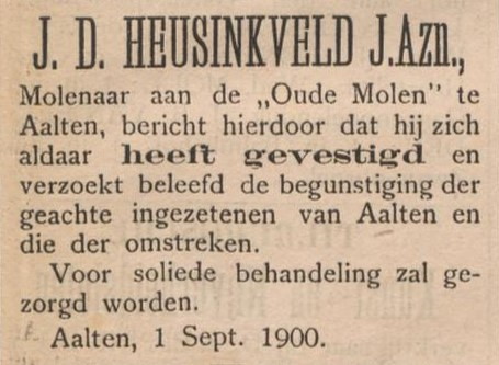 Oude Molen Aalten - Aaltensche Courant, 01-09-1900