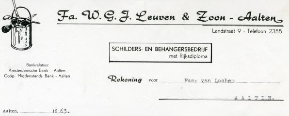 Schilders- en Behangersbedrijf Fa. Leuven - Landstraat 9, Aalten (1963)