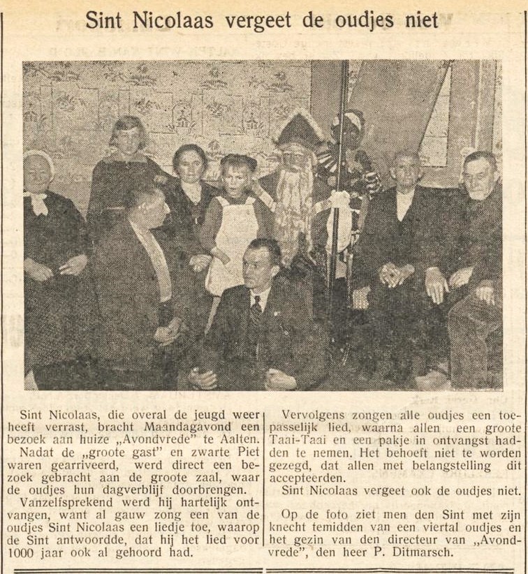 Sinterklaas bij Avondvrede - De Graafschapper, 08-12-1937