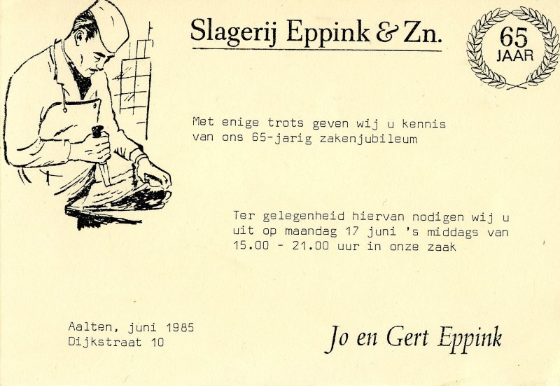 Slagerij Eppink 65 jaar (1985)