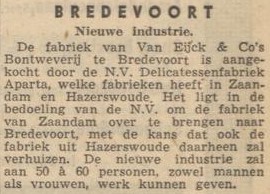 Van Eijck, Aparta, Bredevoort - Zutphens Dagblad, 18-10-1956