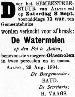 Watermolen op den Pol, Aalten - Graafschapbode, 05-09-1894