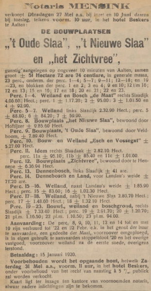 Aaltensche Courant, 20 mei 1919 - Oude Slaa, Nieuwe Slaa, Zichtvree