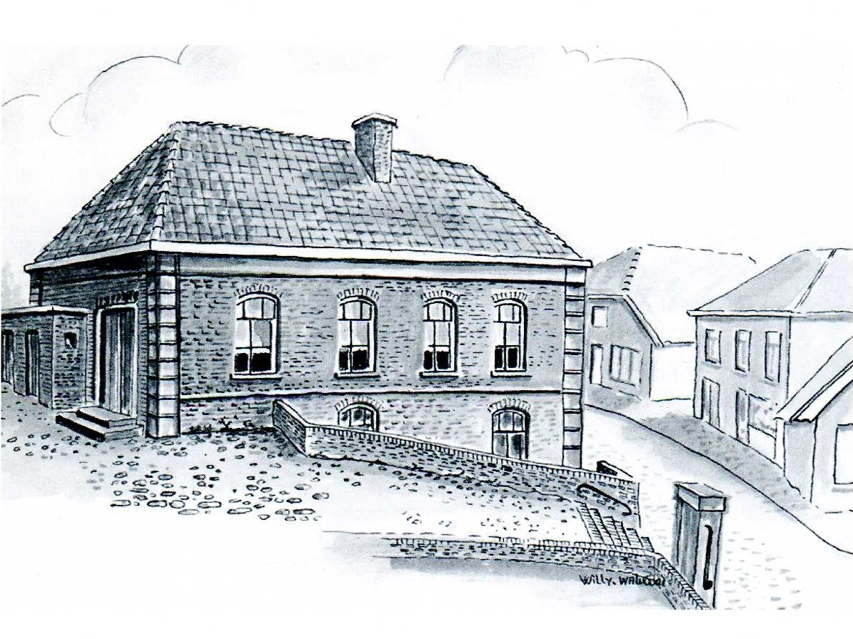 Openbare Lagere School, Landstraat, Aalten, tekening door Willy Walvoort