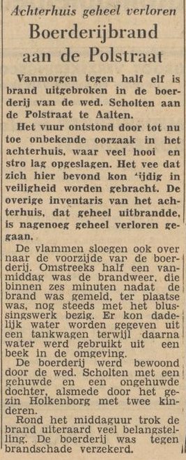 Brand Wed. Scholten, Polstraat - Tubantia, 20-10-1959