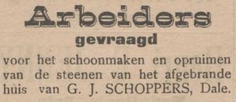 G.J. Schoppers, Dale (opruimen) - Aaltensche Courant, 18-09-1909