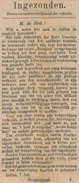 Gasthuis Aalten - Aaltensche Courant, 09-07-1904