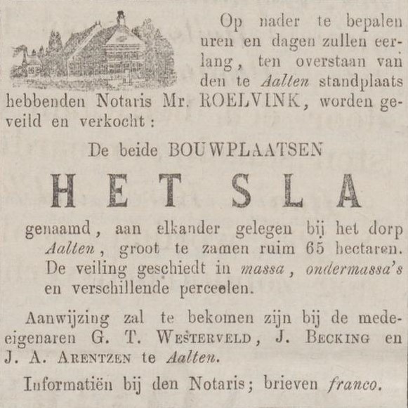 Het Slaa, Aalten - Zutphensche Courant, 14-10-1871