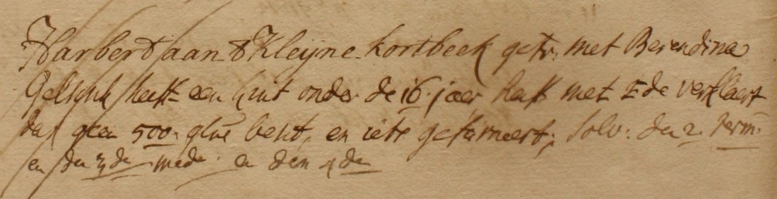 Heurne 10, Klein Kortbeek, Liberale Gifte 1748