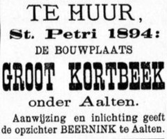 Groot Kortbeek, Heurne - Graafschapbode, 26-08-1893