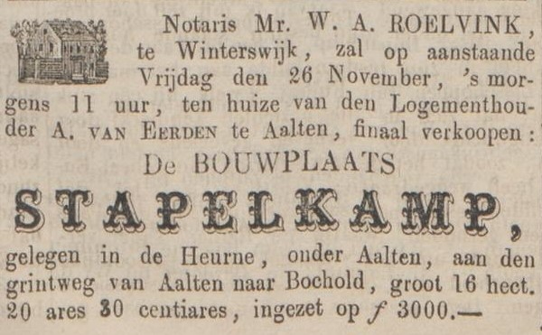 Stapelkamp, Heurne - Zutphensche Courant, 23-11-1869