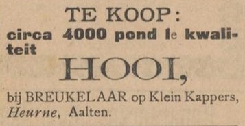 Kappersweg 2, Heurne (Klein Kappers, Breukelaar) - Aaltensche Courant, 25-04-1903