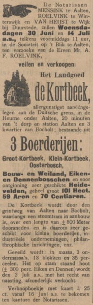 Kortbeek, Heurne - Aaltensche Courant, 12-06-1909