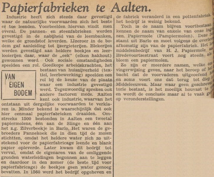 Papiermolen, Barlo - Aaltensche Courant, 02-07-1948