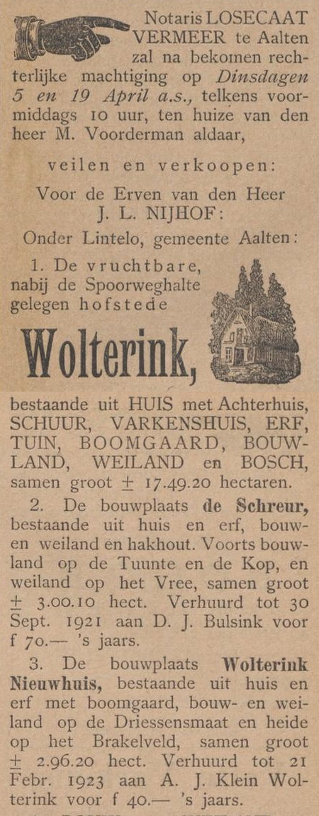12-03-1898 Wolterink, Lintelo