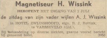 Magnetiseur H. Wissink - Nieuwsblad van het Zuiden, 04-07-1950