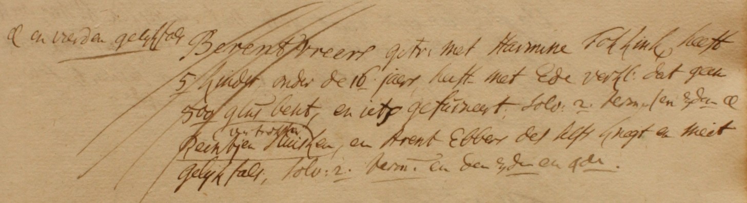 Freers, Lintelo - Liberale Gifte 1748