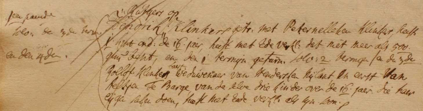 Klinkers, Lintelo - Liberale Gifte 1748