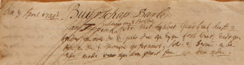 Scheper aan 't Bokkel, Barlo - Liberale Gifte 1748