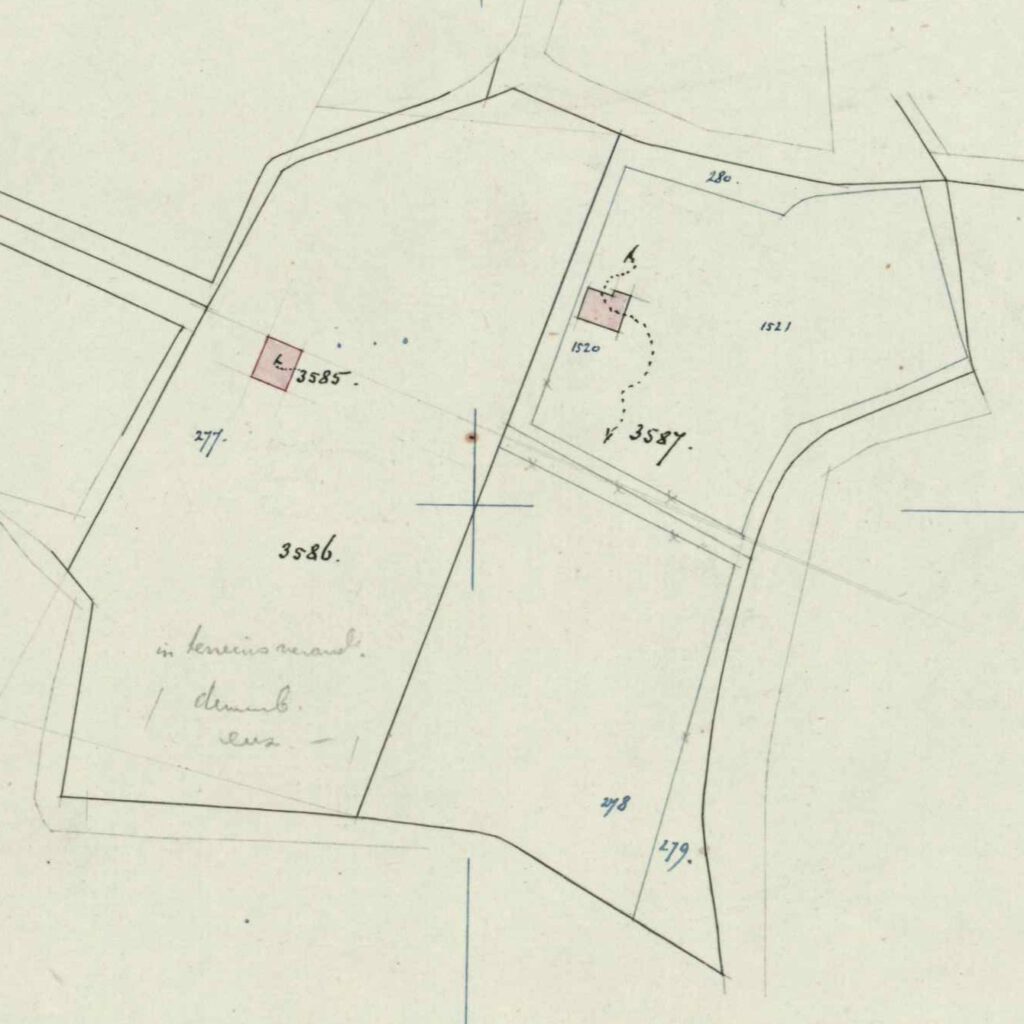 Akkermateweg 11-7, Lintelo - Fragment kadastrale kaart, 1897