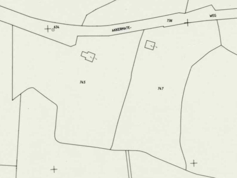 Akkermateweg 11-7, Lintelo - Fragment kadastrale kaart, 1985