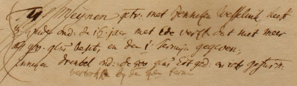 Barlo 54, Meijnen, Liberale Gifte 1748
