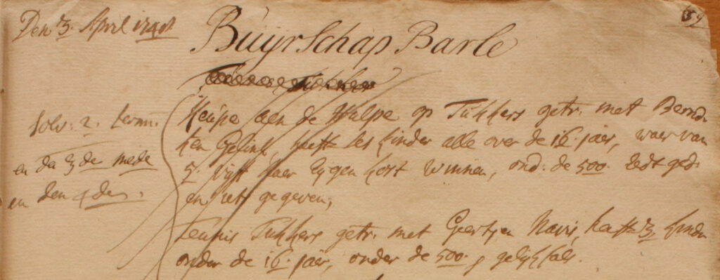 Barlo 60, Tukker, Liberale Gifte 1748
