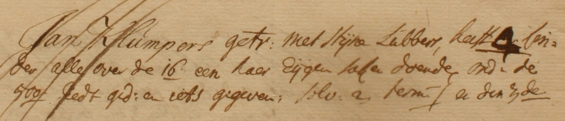 Barlo 62, Klumper, Liberale Gifte 1748